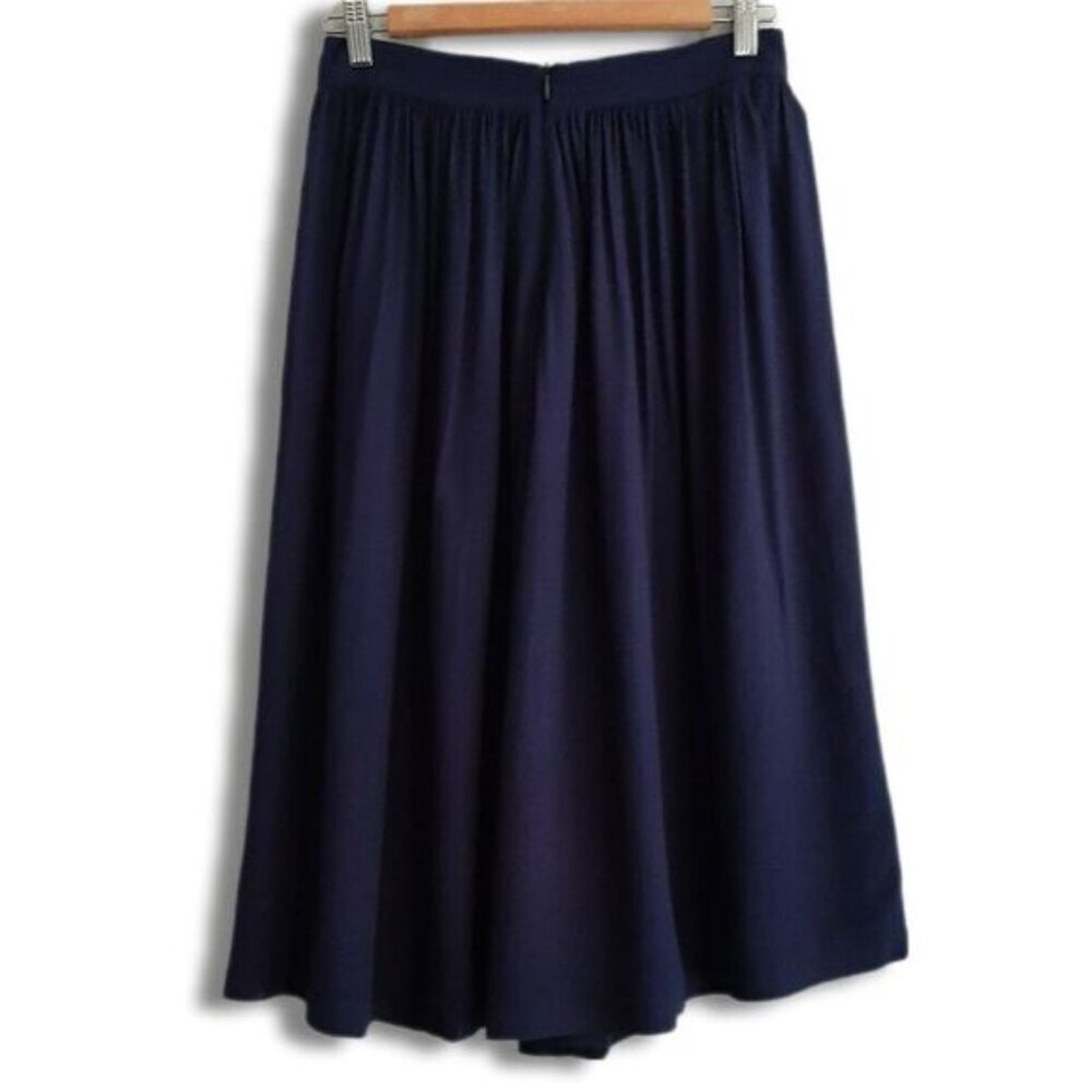 MINIMUM Denmark Maddalena Plisse Flowy Midi Skirt Navy Blue Sz S Flawed - Picture 6 of 11